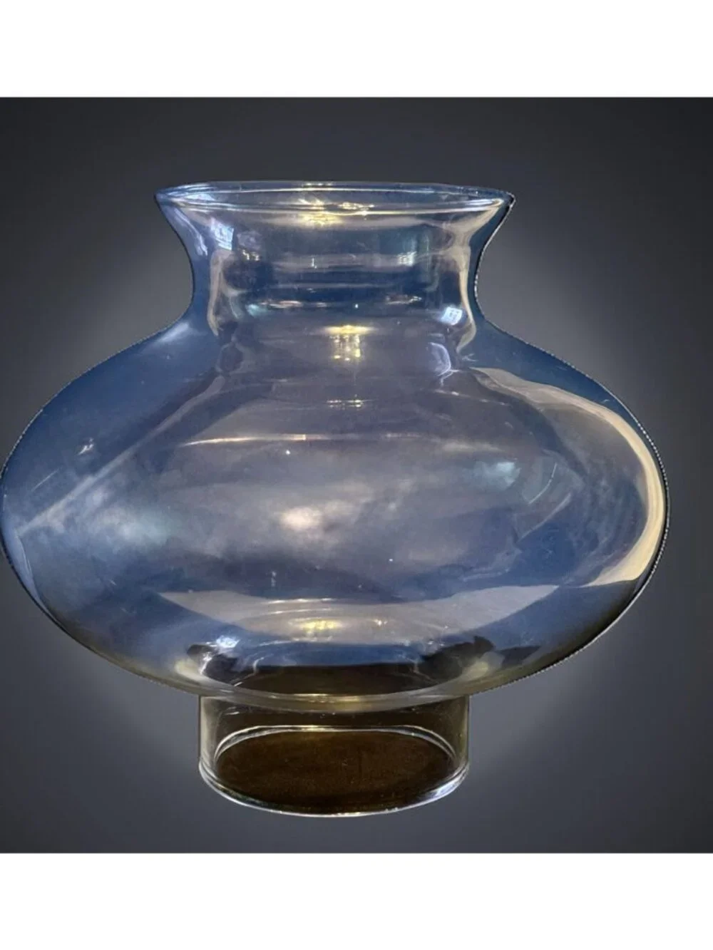 Clear Glass Hurricane Lamp Shade With Flared Top & Round Base